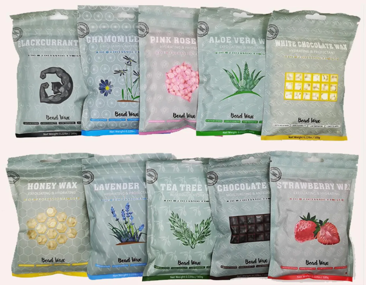 heart-shaped beads, 10 flavours